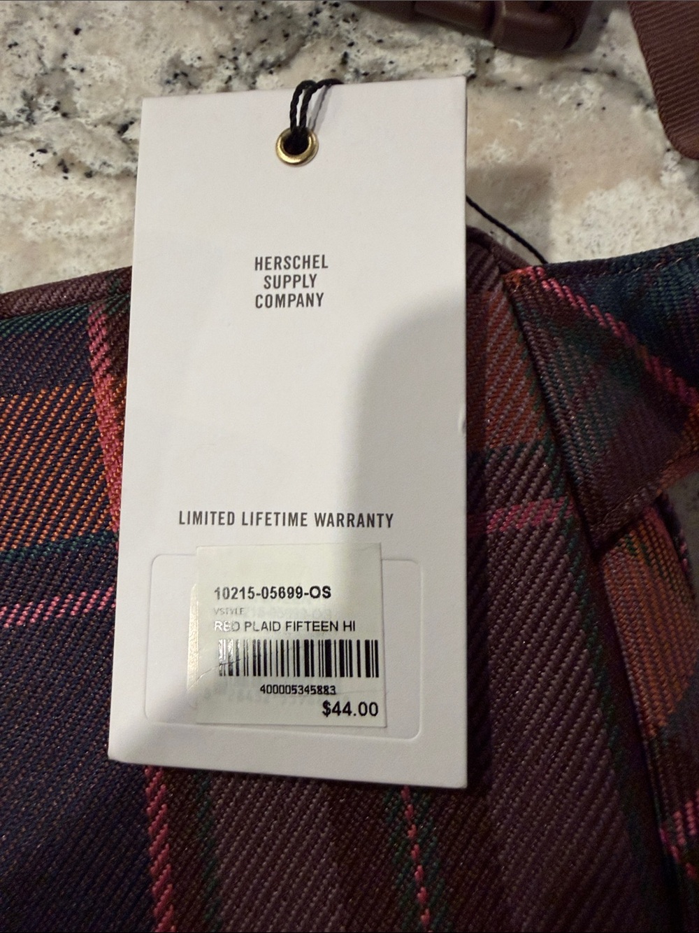 Herschel Supply Company Red Brown Plaid Waist Bag - Picture 4 of 4